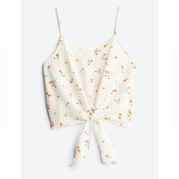 Lush Tops - LUSH Parina Tie Front Crop Cami Blouse Size Large